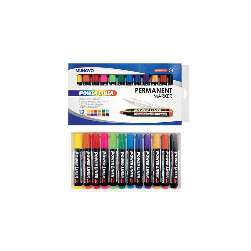 Marker indelebili 12 colori assortiti 3mm