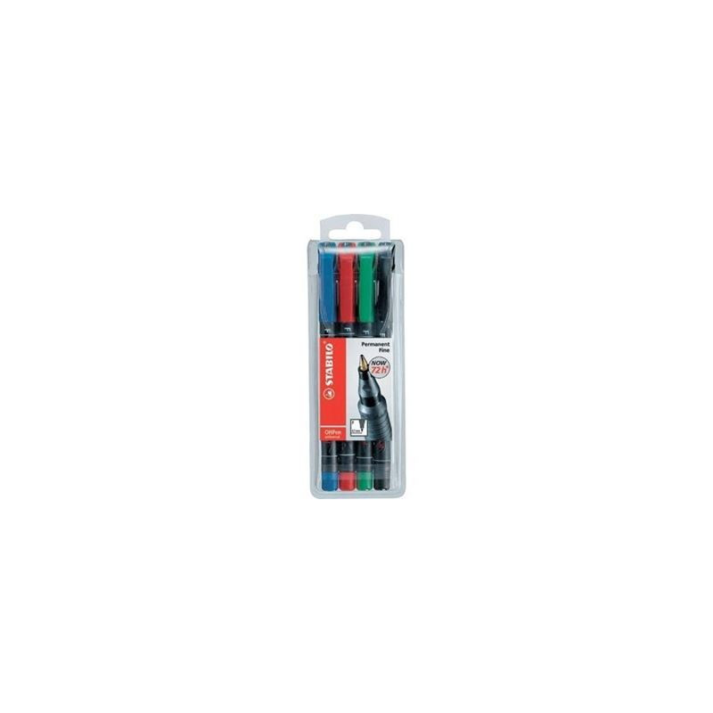 Marker OHP Stabilo F 0,6mm 4pz ass.