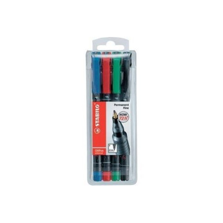 Marker OHP Stabilo F 0,6mm 4pz ass.