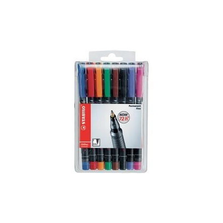 Marker OHP Stabilo F 0,6mm 8pz ass.