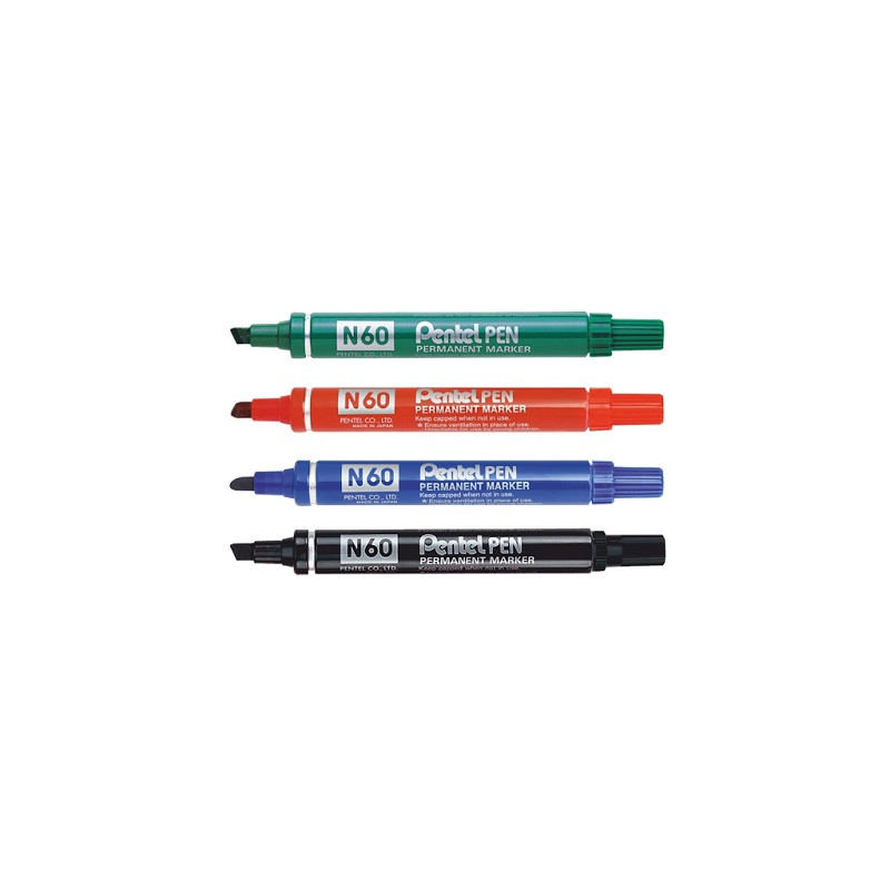 Marker pentel N60 rosso punta scalpello