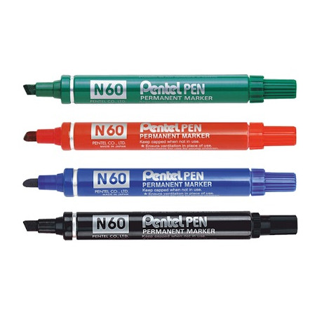 Marker pentel N60 rosso punta scalpello