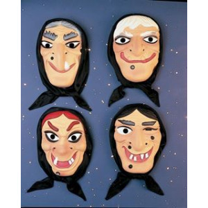 Maschera Strega con cappuccio in plastica
