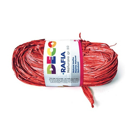 Matassina di Rafia naturale rosso cardinale gr50