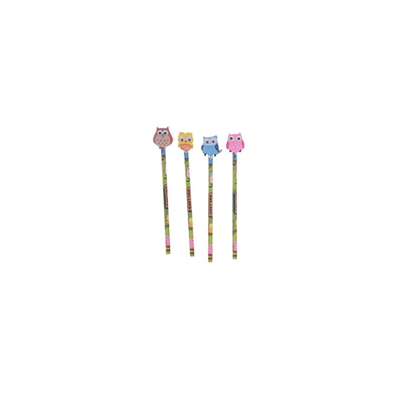 Matita con gomma gufo occhi mobili