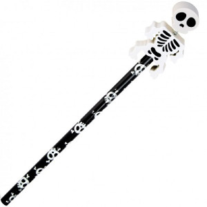 Matita Halloween con top in gomma scheletro
