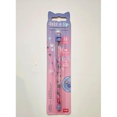 MATITA IMPILABILE CON GOMMA - TAKE A TIP - KITTY LEGAMI
