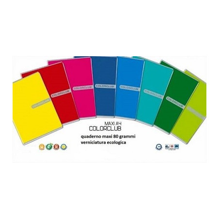Maxi quaderno monocolore Colorclub 40fg / 80pg - 10mm