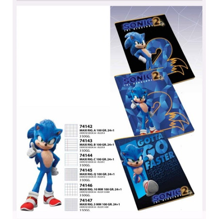 Maxi quaderno SONIC rig.10MM quadri 1-2 elmentare)