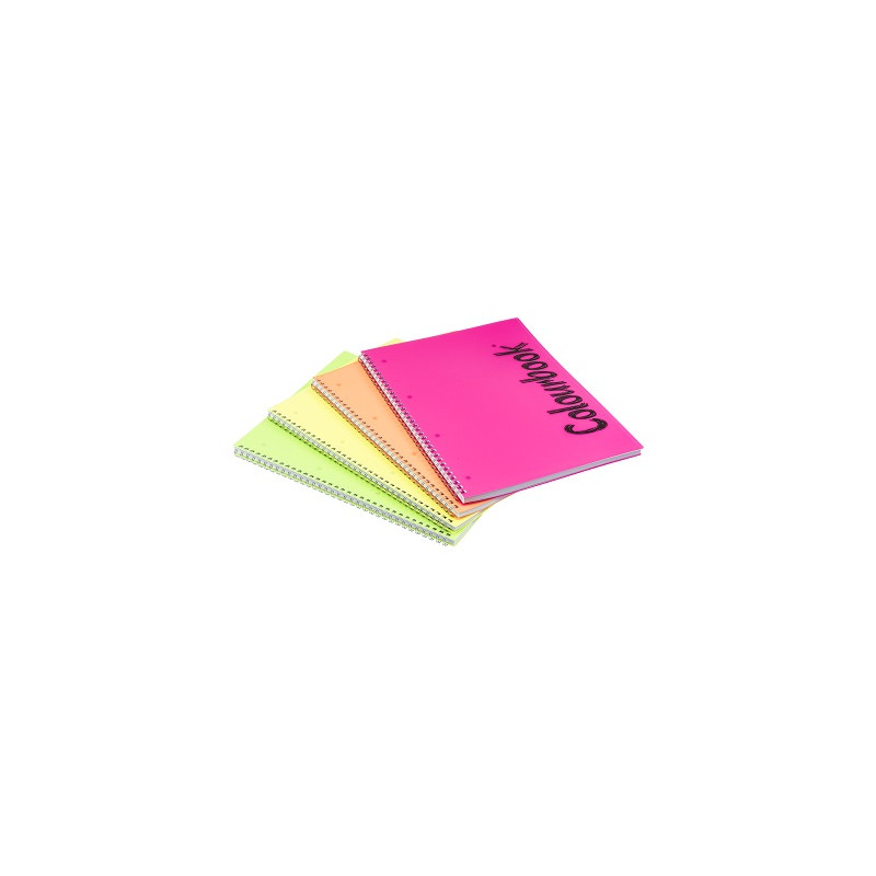 Maxi Spiralato A4 Colourbook Fluò 80fg 70gr copertina PPL bianco