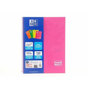 Maxi spiralato A4 Oxford Fuxia 1 rigo 160fg 4 fori carta restistente inchiostro e applicazione per scansione
