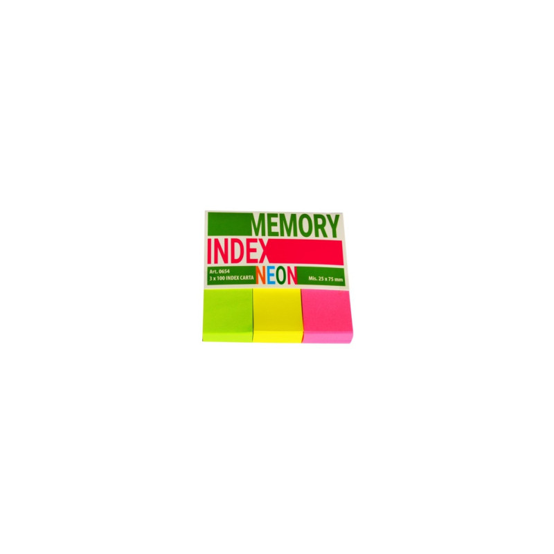 Memo Segnapagina in carta 3 colori neon 75x25mm 200fg