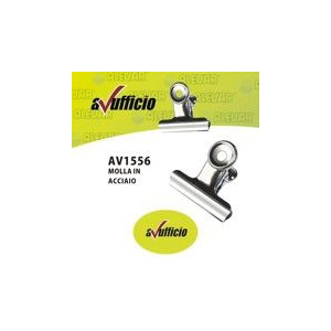 Molle fermafogli in acciaio letter clips 63mm 36pz