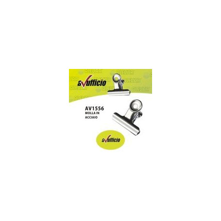 Molle fermafogli in acciaio letter clips 63mm 36pz