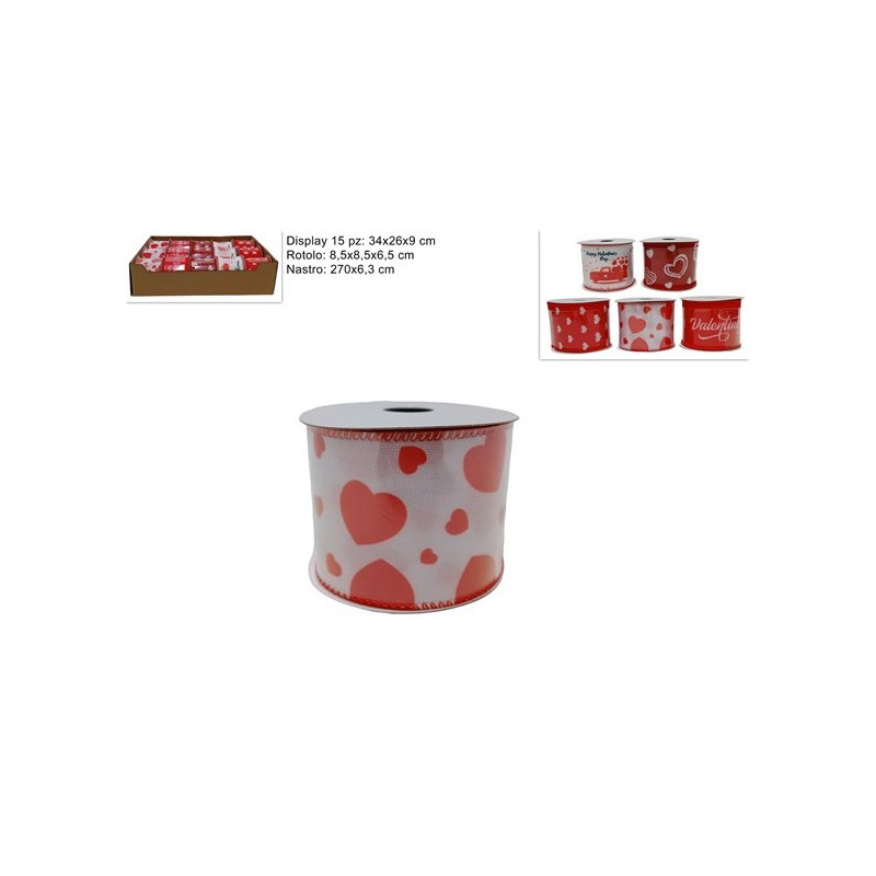 Nastrini San Valentino love amore 6,3cmx270