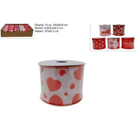 Nastrini San Valentino love amore 6,3cmx270