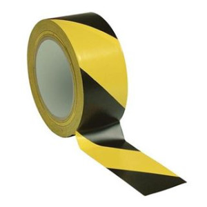 Nastro adesivo Segnaletico PVC adesivo forte GIALLO - NERO 50mmx33mt (ideale per identificare la distanza)