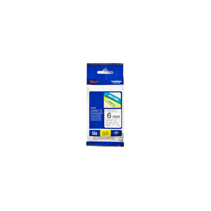 Nastro Brother 6mm nero su trasparente