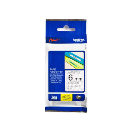 Nastro Brother 6mm nero su trasparente