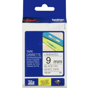 Nastro Brother 9mm nero su bianco