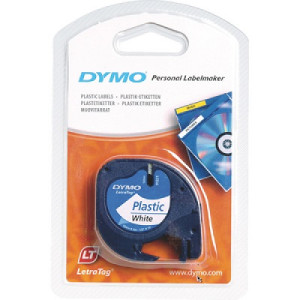 Nastro Dymo letratag plastica bianco compatibile