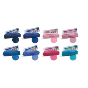 OFFERTA Astuccio tombolino Bustina (Lingotto) con cardboard in PVC (Include 4 accessoriTU JEANS TINTAUNITA contiene matita con g