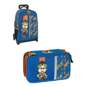 OFFERTA Kit Trolley zaino + astuccio 3 zip Lyon