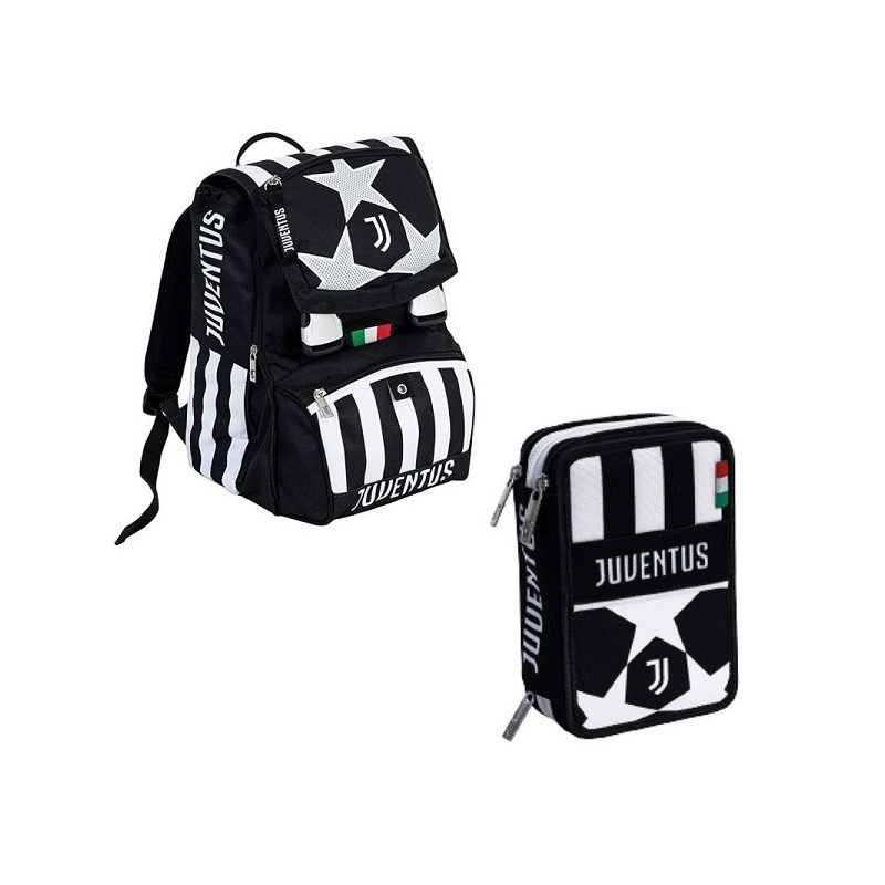 OFFERTA Kit Zaino + astuccio 3 zip Seven juventus