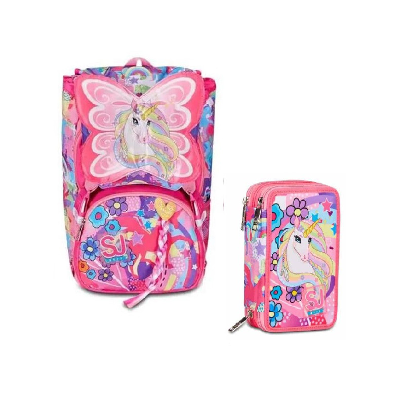 OFFERTA Kit Zaino + astuccio 3 zip seven SJ girl Unibraid (79,90+32,90)