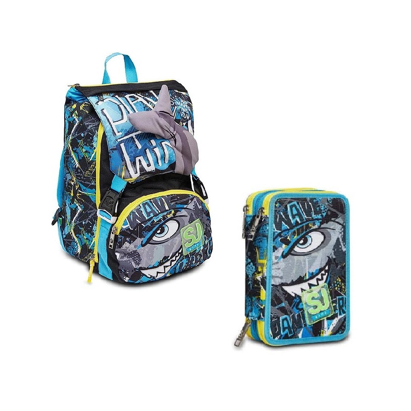 OFFERTA Kit Zaino + astuccio 3 zip Seven SJ Sharken (79,90+32,90)