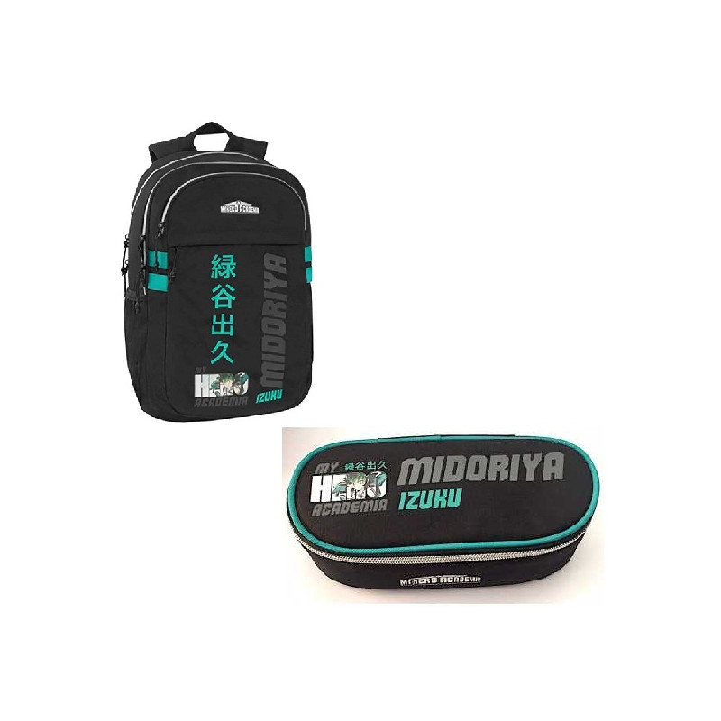 OFFERTA Kit Zaino + astuccio tombolino Anime My Hero