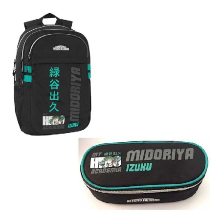 OFFERTA Kit Zaino + astuccio tombolino Anime My Hero