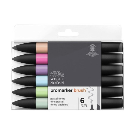 Pantone Brushmarker Cofanetto a 6 pastel Tones