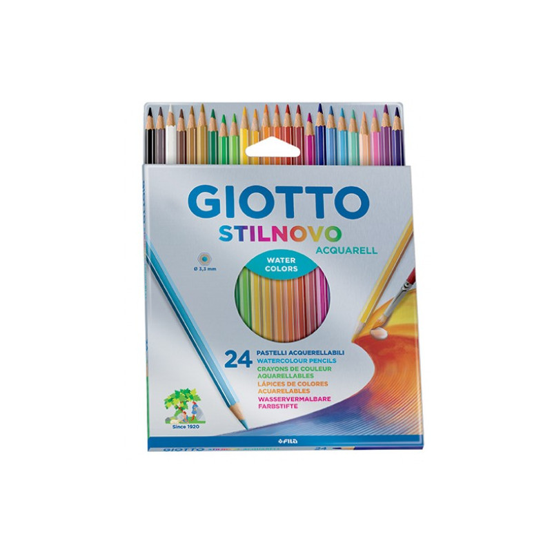 Pastelli acquerellabili giotto stilnovo a 24 in cartone