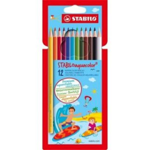 Pastelli acquerellabili Stabilo Aquacolor a 12 pz