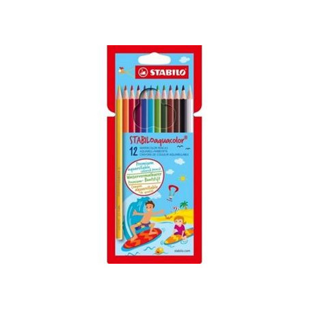 Pastelli acquerellabili Stabilo Aquacolor a 12 pz