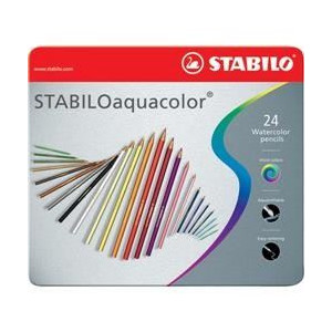 Pastelli acquerellabili Stabilo Aquacolor a 24 in latta