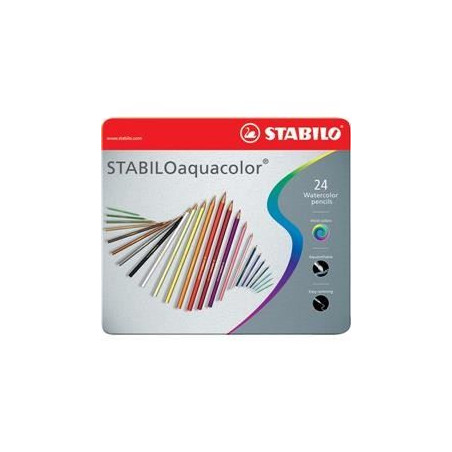 Pastelli acquerellabili Stabilo Aquacolor a 24 in latta