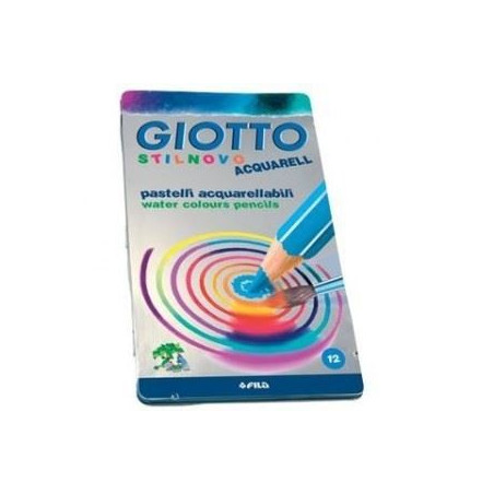 Pastelli giotto stilnovo acquarellabili a 12 in scatola di metallo