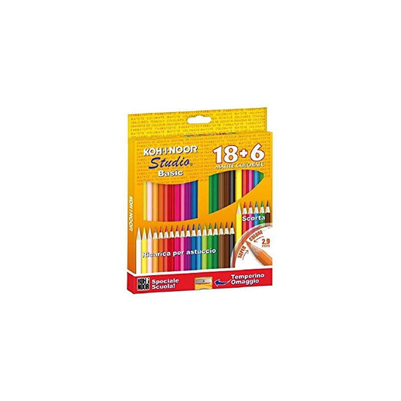 Pastelli Koh-I-Noor Studio a 18 + 6 pz