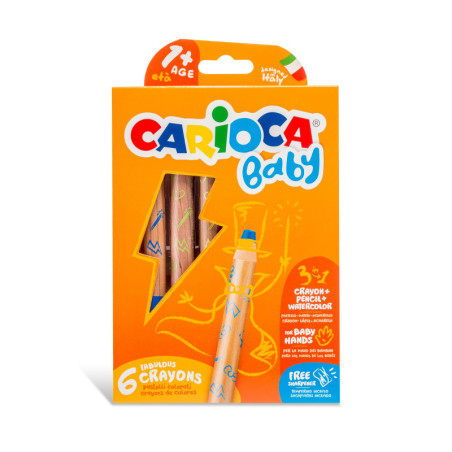 Pastelli PASTELLONI 3 IN 1 + TEMPERINO Carioca BABY- 6 PZ