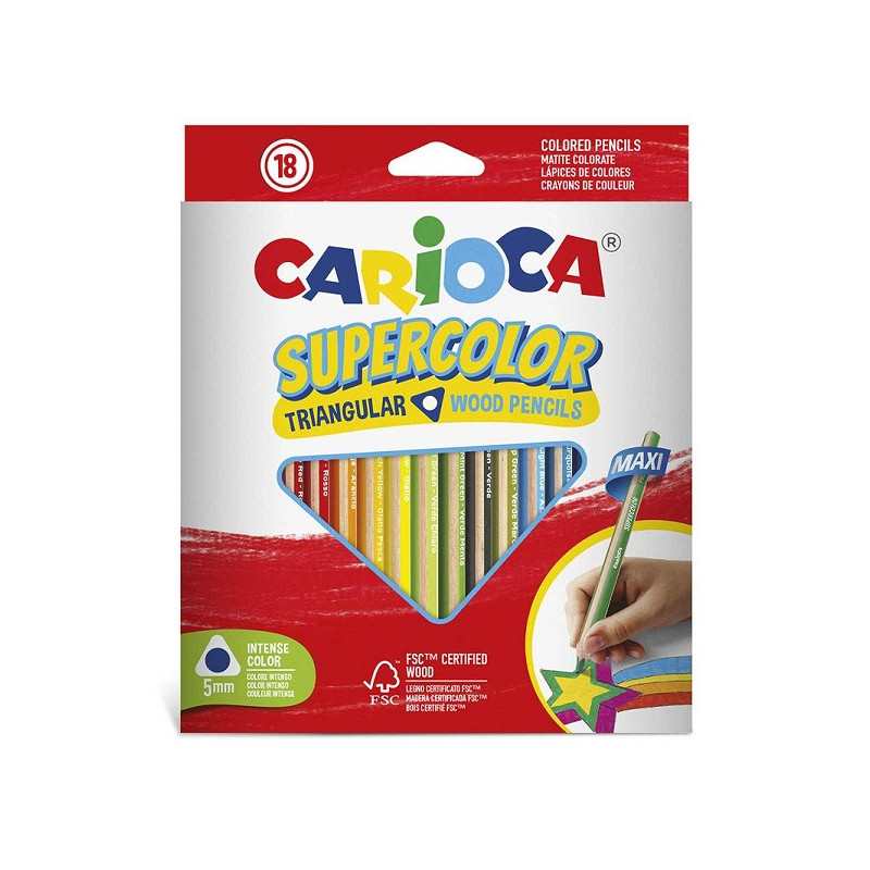 Pastelloni maxi triangolari carioca Supercolor 18pz