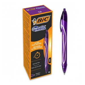 Penna a scatto Bic Gel Gelocity quick dry viola scuro