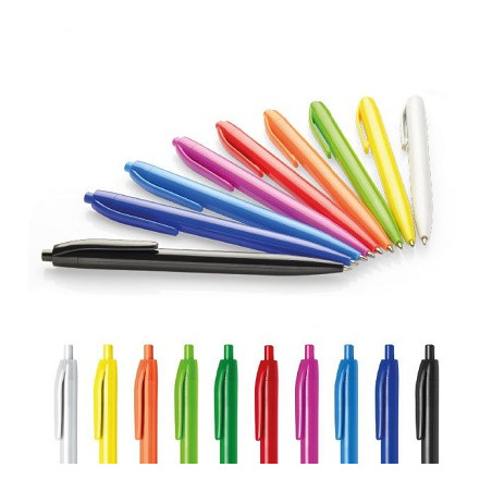 Penna a scatto punta 1mm colore blu colori fusto assortiti