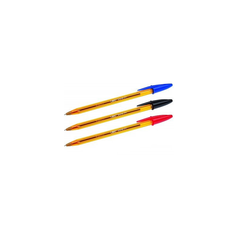 Penna Bic Cristal fine fusto arancio nera