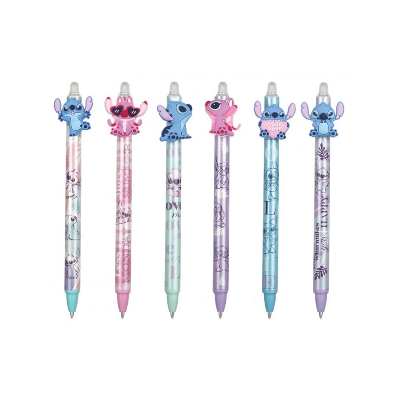 Penna cancellina a scatto Stitch pastel