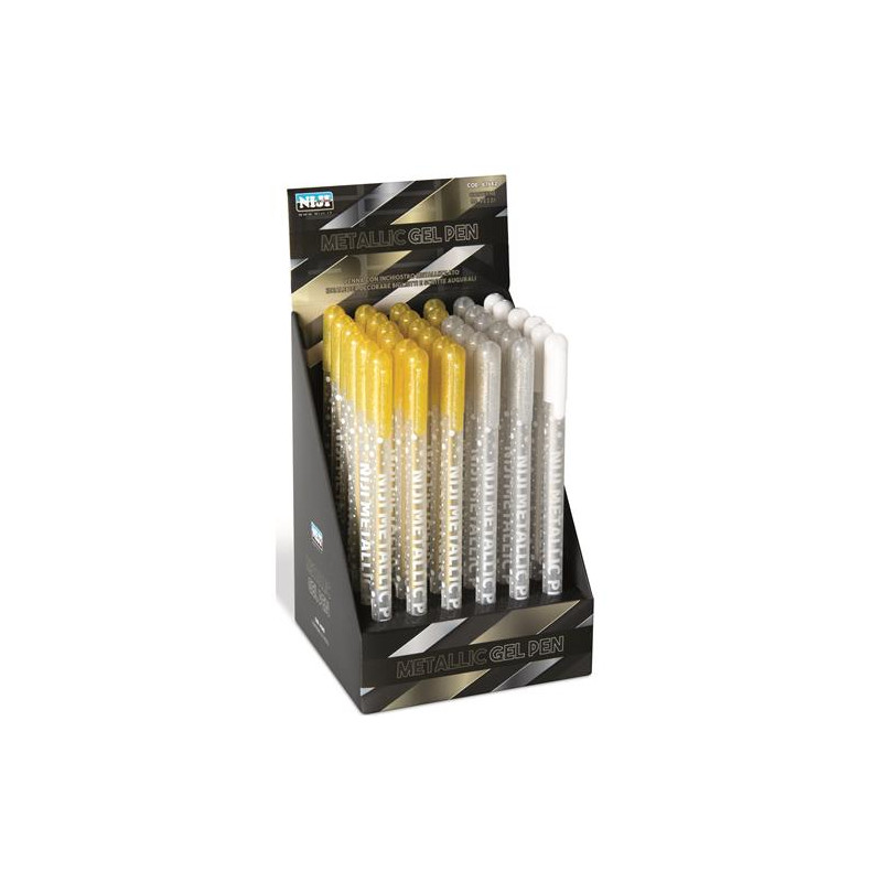 Penna gel oro - argento - bianca  1,00mm niji