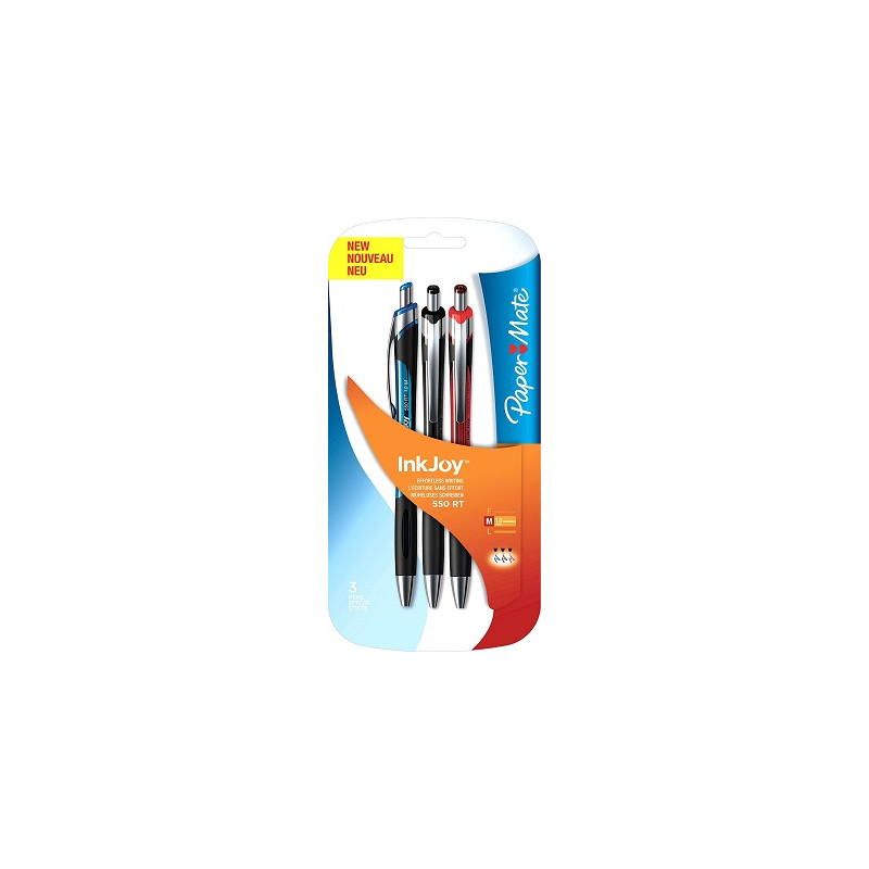 Penna INKJOY 550RT 1,0M 3pz rosso-nero-blu