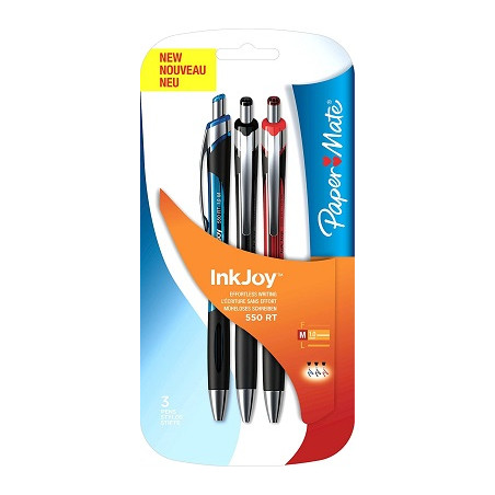 Penna INKJOY 550RT 1,0M 3pz rosso-nero-blu