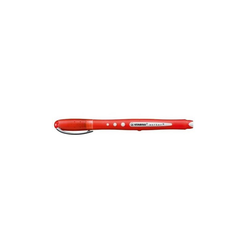 Penna Roller worker+ Stabilo - rosso - inch. rosso - 0,5 mm